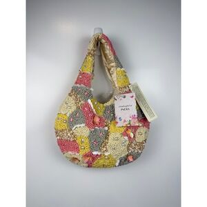 NWT Handcrafted India Beaded Hobo Bag Pastel‎ Sequin Pearl Embellished New
